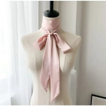 Popxstar Long Skinny Hair Scarf For Women Silk Satin Headband Cute Neckerchief Solid Colors  Fashion Bag Scarves For Ladies